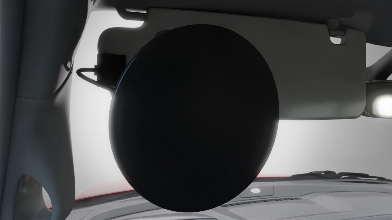 Mighty Visor™ blocking side window glare